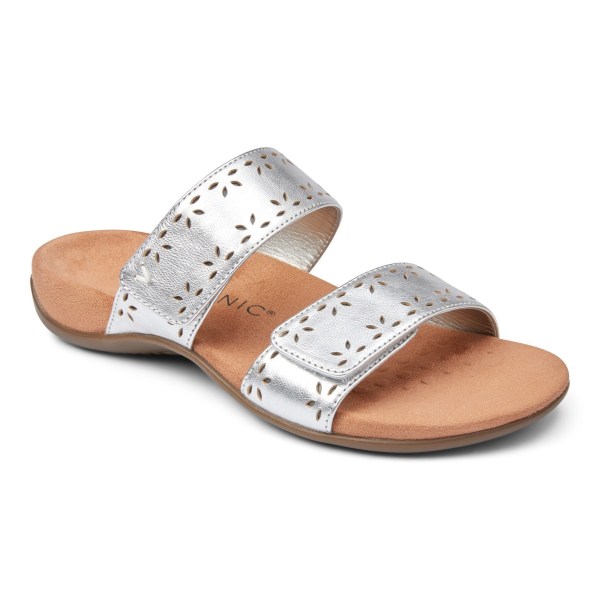 Vionic Sandals Ireland - Randi Slide Sandal Silver - Womens Shoes Online | QRVXO-3867